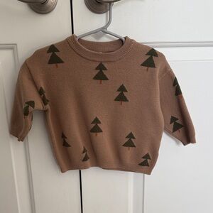 Baby Sprouts Brown Tree Pattern Sweater